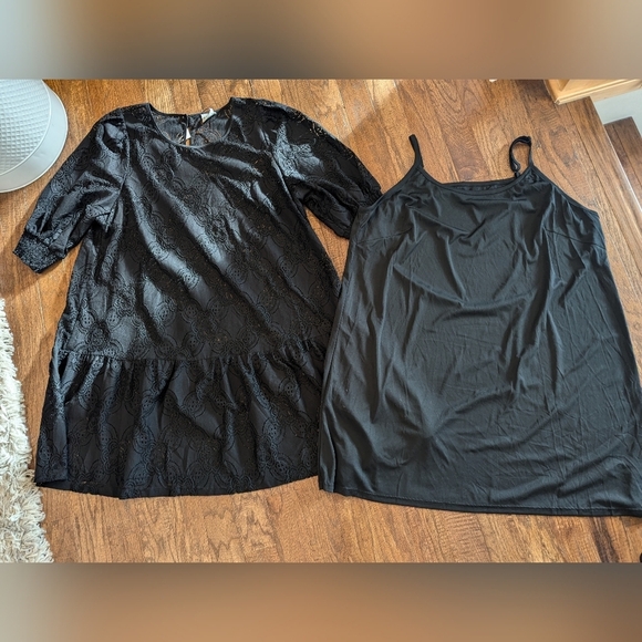 Black Lace Mini Dress 3/4:Sleeve size 24 EU 54 - Picture 17 of 17